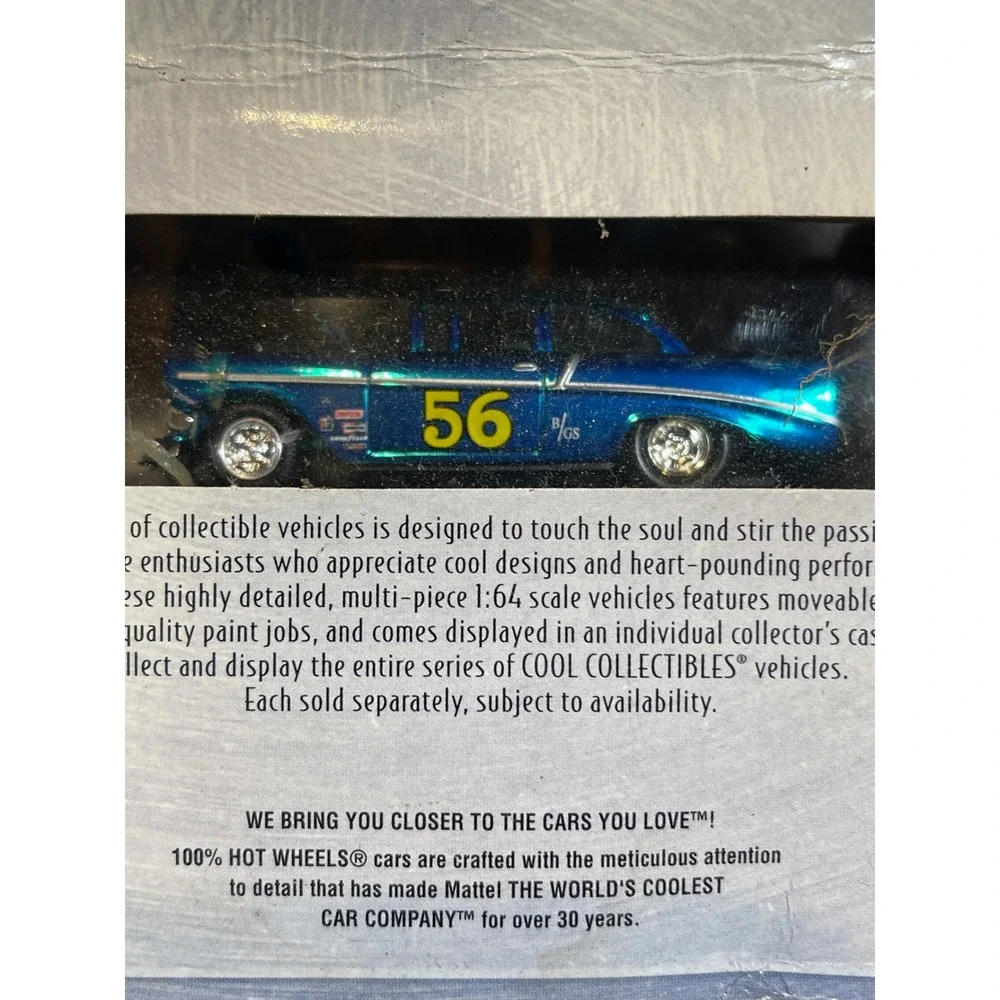 100% Hot Wheels 56 Chevy Teal Blue Gasser 1:64 Collector No 30 2003 57350 Boxed